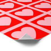 Retro Roze rood hartonderzoek Y2K-patroon Poster (Hoek)