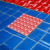 Retro Roze rood hartonderzoek Y2K-patroon Tegeltje