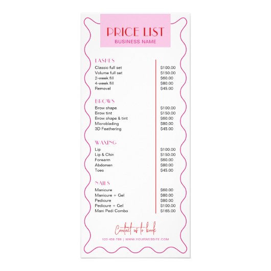 Retro Roze & Rood Make-up Kunstenaar Schoonheid Pr Reclamekaart (Voorkant)