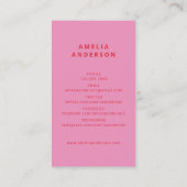 Retro Roze Rood Typografie Foto Afstuderen Visitekaartje (Achterkant)