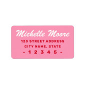 Retro roze rood vet retouradres etiket (Voorkant)