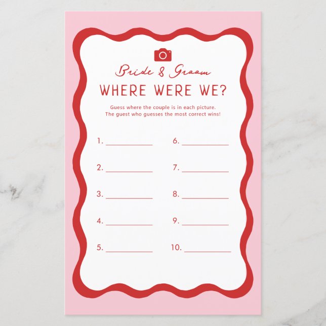 Retro Roze Rood waar we het spel van Bachelorette  (Voorkant)