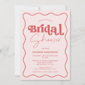 Retro Roze Rood Wave Vrijgezellenfeest Kaart (Voorkant)