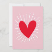 Retro Roze & Rood Wavy Verjaardag Uitnodiging (Achterkant)