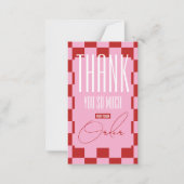 Retro Roze & Rood Zakelijk Bedankt Korting Notitiekaartje (Voorkant)
