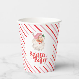 Retro Roze Santa Baby kerst baby shower Papieren Bekers