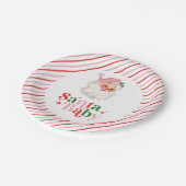 Retro Roze Santa Baby kerst baby shower Papieren Bordje (Gekanteld)