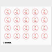 Retro Roze Santa Baby kerst baby shower Ronde Sticker (Vel)