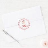 Retro Roze Santa Baby kerst baby shower Ronde Sticker (Envelop)