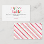 Retro Roze Santa Baby shower Luier Raffle Informatiekaartje (Voorkant / Achterkant)
