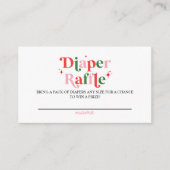 Retro Roze Santa Baby shower Luier Raffle Informatiekaartje (Voorkant)