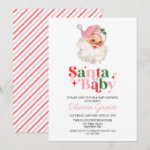 Retro Roze Santa Baby Vakantie Baby shower Kaart (Voorkant / Achterkant)