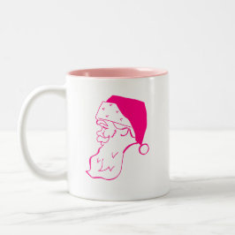 Retro Roze Santa Tweekleurige Koffiemok