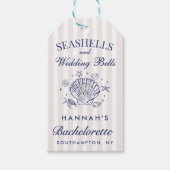 Retro Roze Schelpen & Trouwbellen Bachelorette  Cadeaulabel (Voorkant)