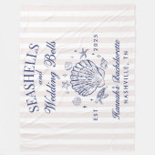 Retro Roze Schelpen & Trouwbellen Bachelorette  Fleece Deken (Voorkant)