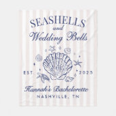 Retro Roze Schelpen & Trouwbellen Bachelorette  Fleece Deken (Voorkant)