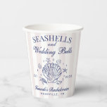 Retro Roze Schelpen & Trouwbellen Bachelorette  Papieren Bekers<br><div class="desc">Retro Roze Schelpen & Trouwbellen Bachelorette</div>