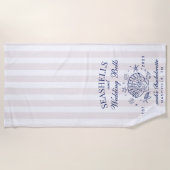 Retro Roze Schelpen & Trouwbellen Bachelorette Strandlaken (Voorkant)