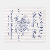 Retro Roze Schelpen & Trouwbellen Meisje Vrijgezel Fleece Deken (Voorkant (Horizontaal))