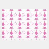 Retro Roze sculptuur Cat Art Deco Thema Inpakpapier Vel (Voorkant)