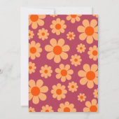 Retro Roze Sinaasappel Afstuderen Partij Kaart (Achterkant)