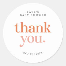 Retro Roze Sinaasappel | Bedankt Baby shower Favor