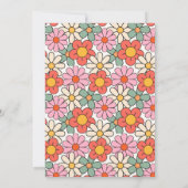 Retro Roze Sinaasappel Bloemen Groovy 30e Verjaard Kaart (Achterkant)