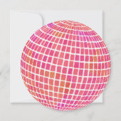 Retro Roze Sinaasappel Disco Ball Graduation Party Kaart (Achterkant)