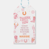 Retro Roze Sinaasappel Eerste Rodeo 1e verjaardag Cadeaulabel (Voorkant)