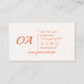 Retro Roze Sinaasappel Getrokken Groovy Girly Visitekaartje (Achterkant)