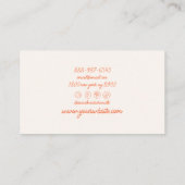 Retro Roze Sinaasappel Handgeschreven Gestreept Gi Visitekaartje (Achterkant)