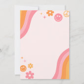 Retro Roze & Sinaasappel Koop The Bride een Drink Kaart (Achterkant)