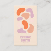 Retro Roze Sinaasappel QR Code Abstract Groovy Gir Visitekaartje (Voorkant)