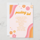 Retro Roze & Sinaasappel Verpakkingslijst Kaart (Voorkant)