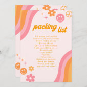 Retro Roze & Sinaasappel Verpakkingslijst Kaart (Voorkant / Achterkant)