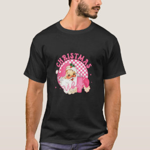 Retro Roze Sinterklaas Kerstvibes Trendy Sant T-shirt