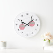 Retro Roze Ski Gondola Lift Skiers Grote Klok (Huis)