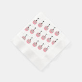 Retro Roze Ski Gondola Lift Skiers Servet (Hoek)