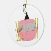 Retro Roze Skilift - Skiën Snowboarden Keramisch Ornament (Links)