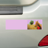 Retro roze sky Kerstmis Bumpersticker (Op auto)