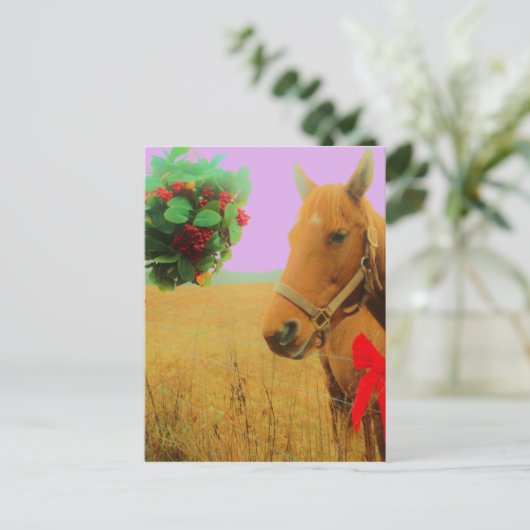 Retro roze sky Kerstmis Feestdagenkaart (Staand voorkant)