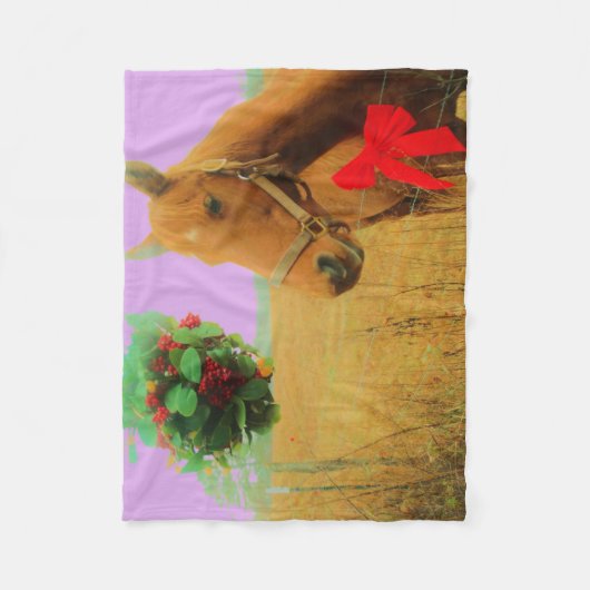 Retro roze sky Kerstmis Fleece Deken (Voorkant)