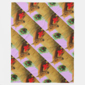 Retro roze sky Kerstmis Fleece Deken (Voorkant)