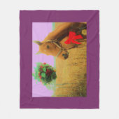 Retro roze sky Kerstmis Fleece Deken (Voorkant)