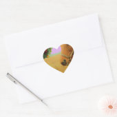 Retro roze sky Kerstmis Hart Sticker (Envelop)