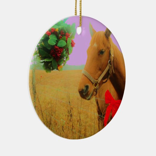 Retro roze sky Kerstmis Keramisch Ornament (Rechts)