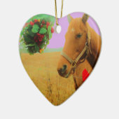 Retro roze sky Kerstmis Keramisch Ornament (Links)