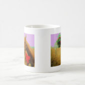 Retro roze sky Kerstmis Koffiemok (Center)