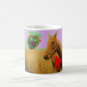 Retro roze sky Kerstmis Koffiemok (Center)