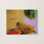 Retro roze sky Kerstmis Legpuzzel (Horizontaal)